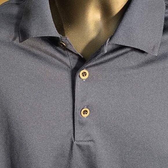 Men's Nike Golf Dri-Fit Short Sleeved 100% Polyester Navy Polo Shirt Large - Picture 2 of 5